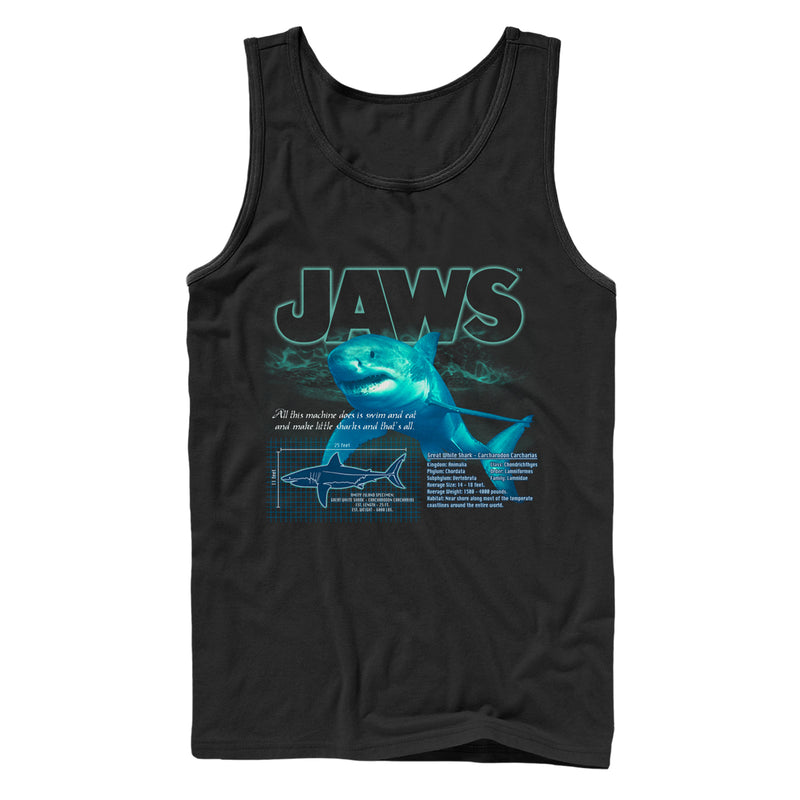 Men's Jaws Shark Blueprint Tank Top