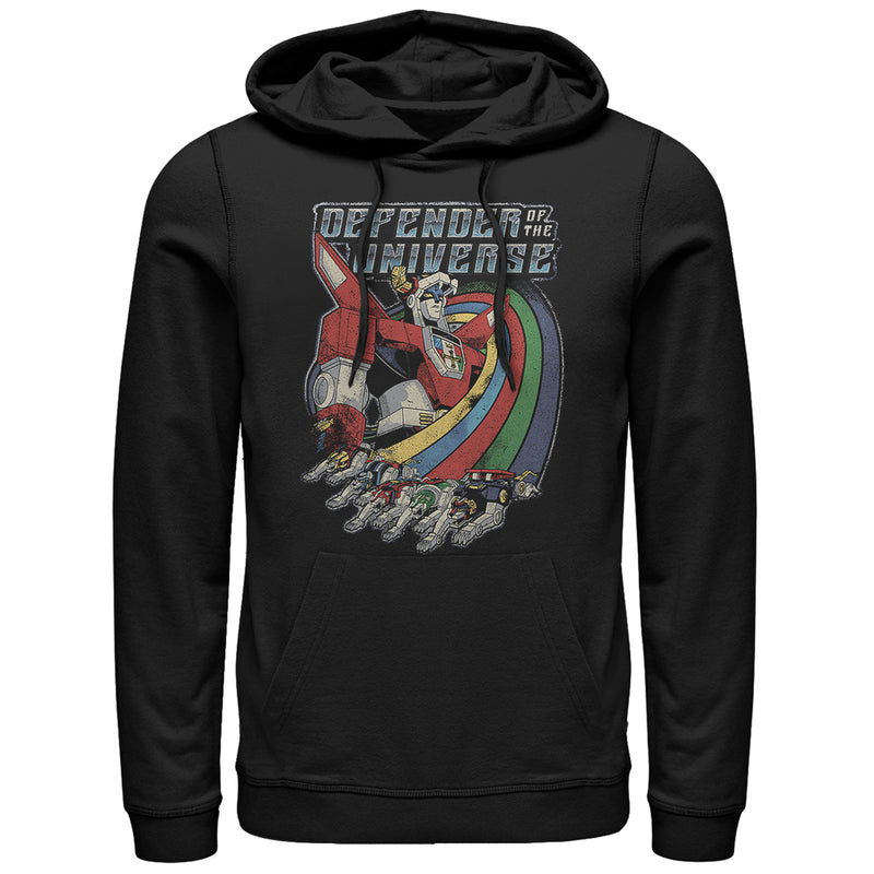 Men's Voltron: Defender of the Universe Retro Rainbow Lions Pull Over Hoodie