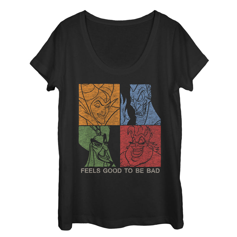 Women's Disney Princesses Feels Good to Be Bad Scoop Neck