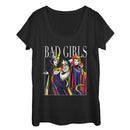 Women's Disney Princesses Artistic Bad Girl Scoop Neck