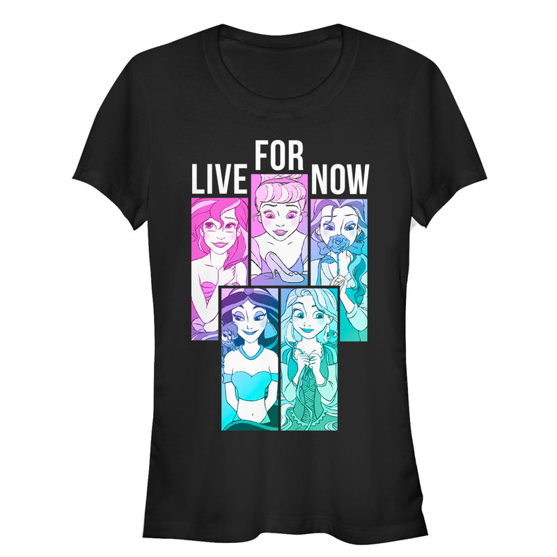 Junior's Disney Princesses Live for Now T-Shirt