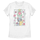 Women's Beauty and the Beast Distressed Classic Love Stained Glass T-Shirt