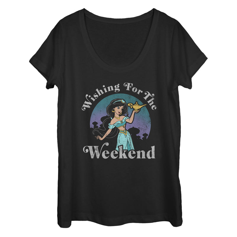 Women's Aladdin Jasmine Wishing for Weekend Scoop Neck