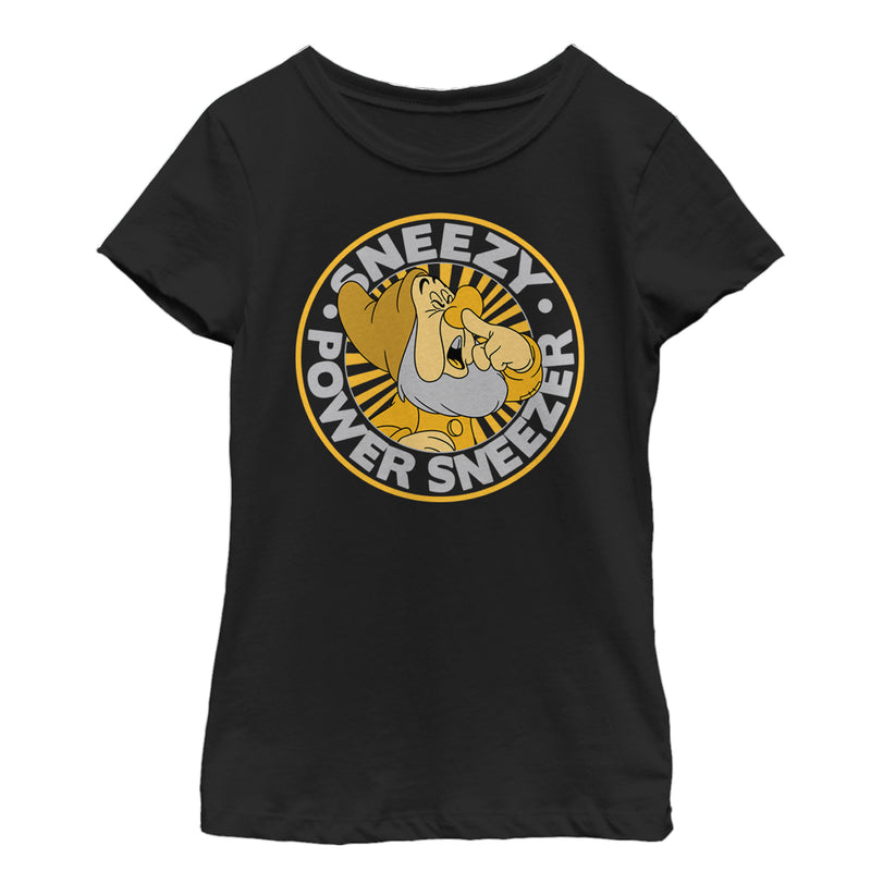Girl's Snow White and the Seven Dwarfs Powerful Sneezy T-Shirt
