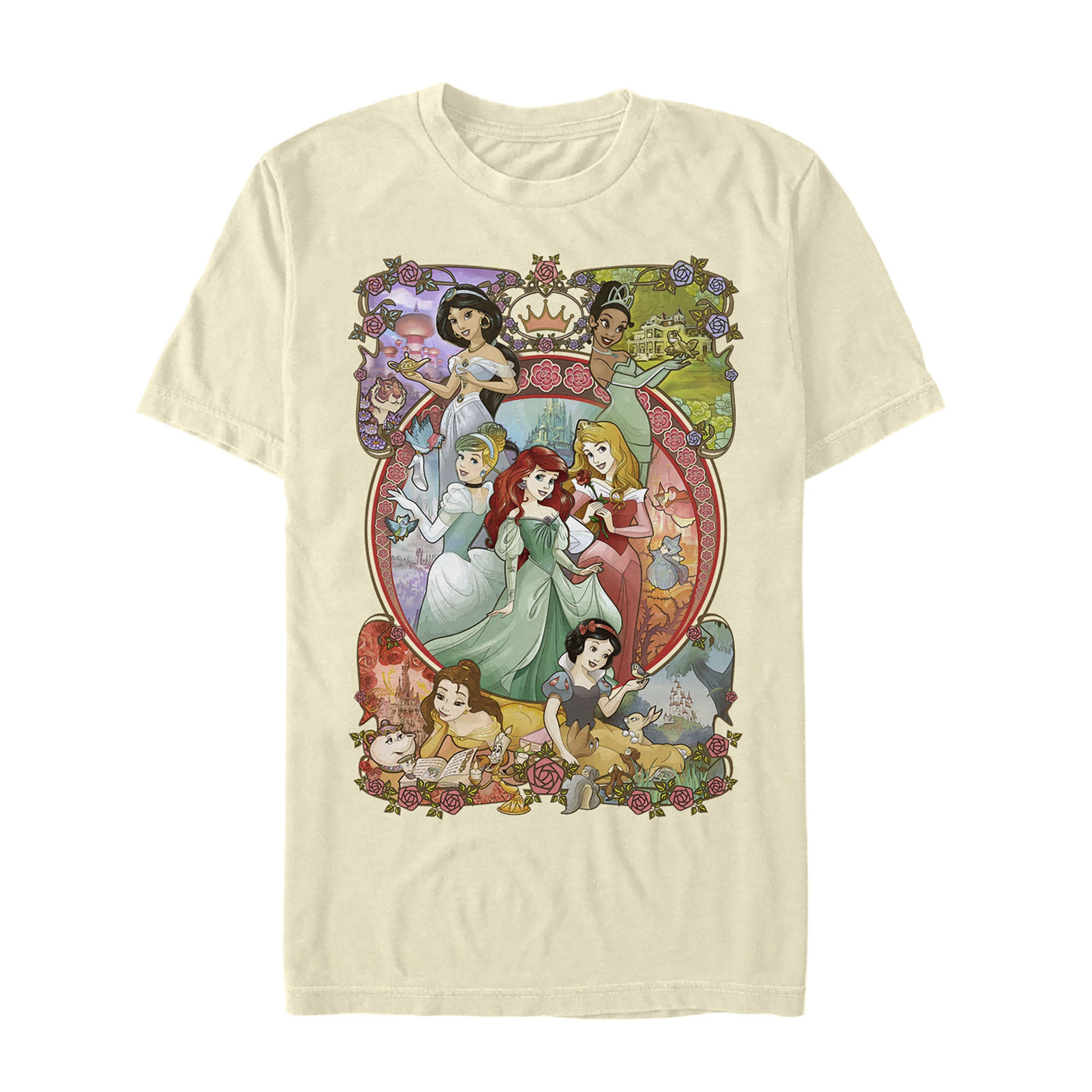 Tシャツ・カットソー [peinture] Princess T-Shirt Men's Disney Princesses Vintage Collage T-Shirt – Fifth Sun