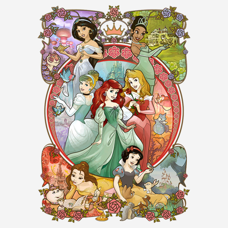 Women's Disney Princesses Vintage Collage T-Shirt