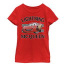 Girl's Cars Lightning McQueen Portrait T-Shirt