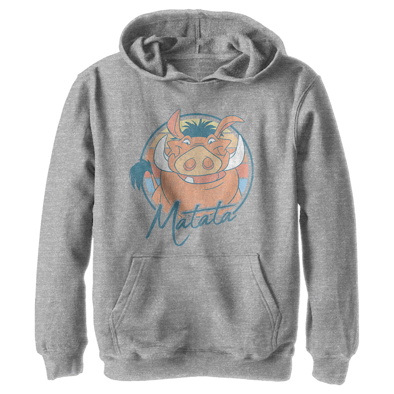 Boy's Lion King Retro Matata Pumbaa Pull Over Hoodie