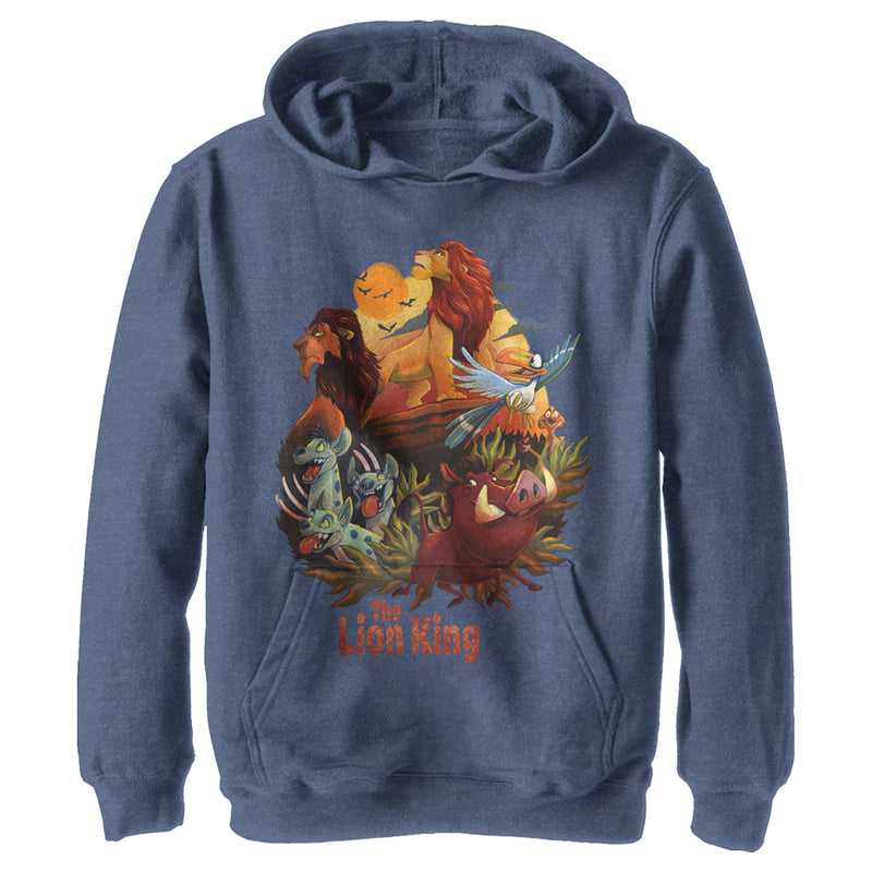 Boy's Lion King Groovy Character Cartoon Pull Over Hoodie
