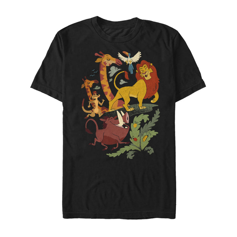 Men's Lion King Cartoon Jungle Friends T-Shirt