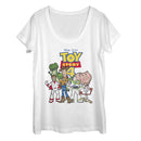 Women's Toy Story Character Logo Party Scoop Neck