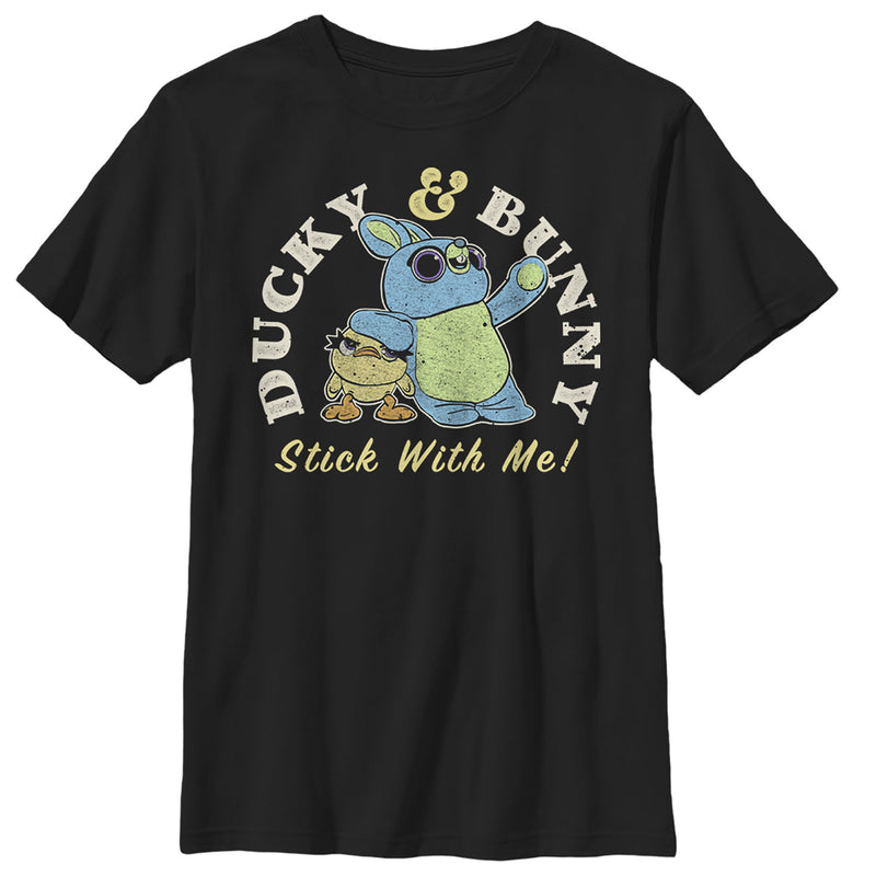 Boy's Toy Story Ducky & Bunny Stick With It Motto T-Shirt