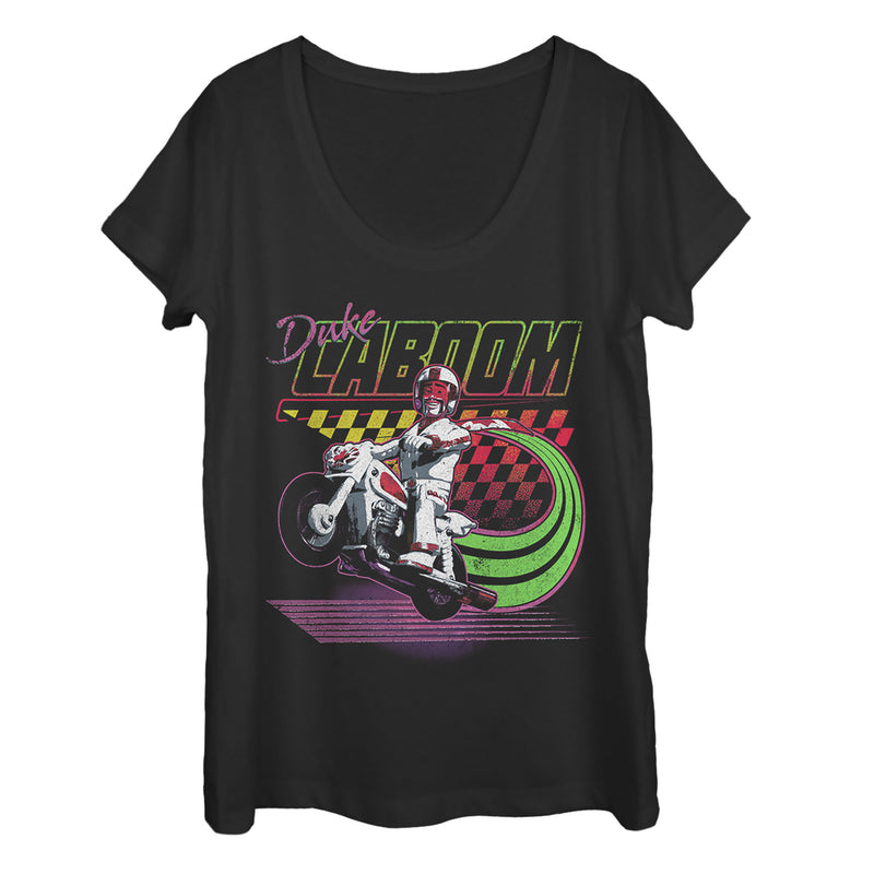 Women's Toy Story Duke Caboom Neon Race Scoop Neck