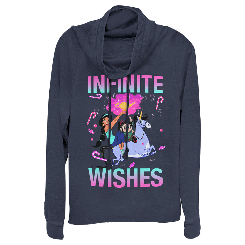 Junior's Ralph Breaks the Internet Jasmine Infinite Wishes Cowl Neck Sweatshirt