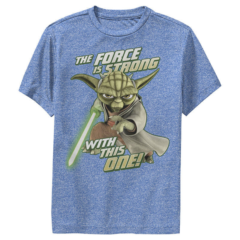 Boy's Star Wars: The Clone Wars Yoda Force Is Strong Performance Tee