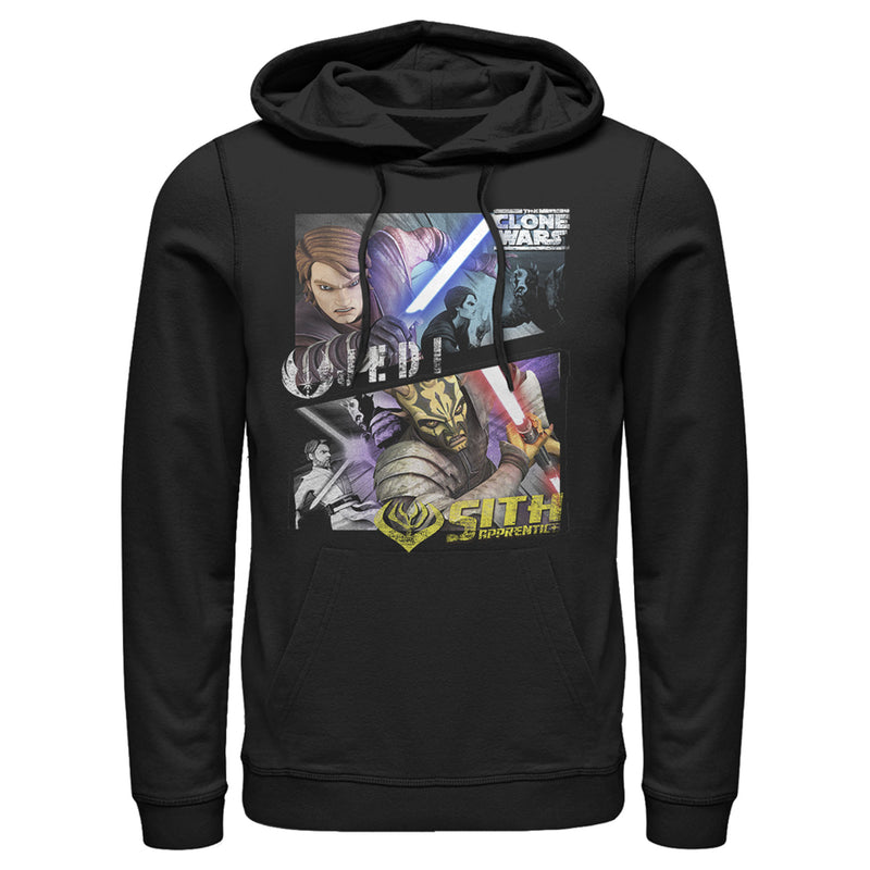 Men's Star Wars: The Clone Wars Jedi & Sith Panels Pull Over Hoodie