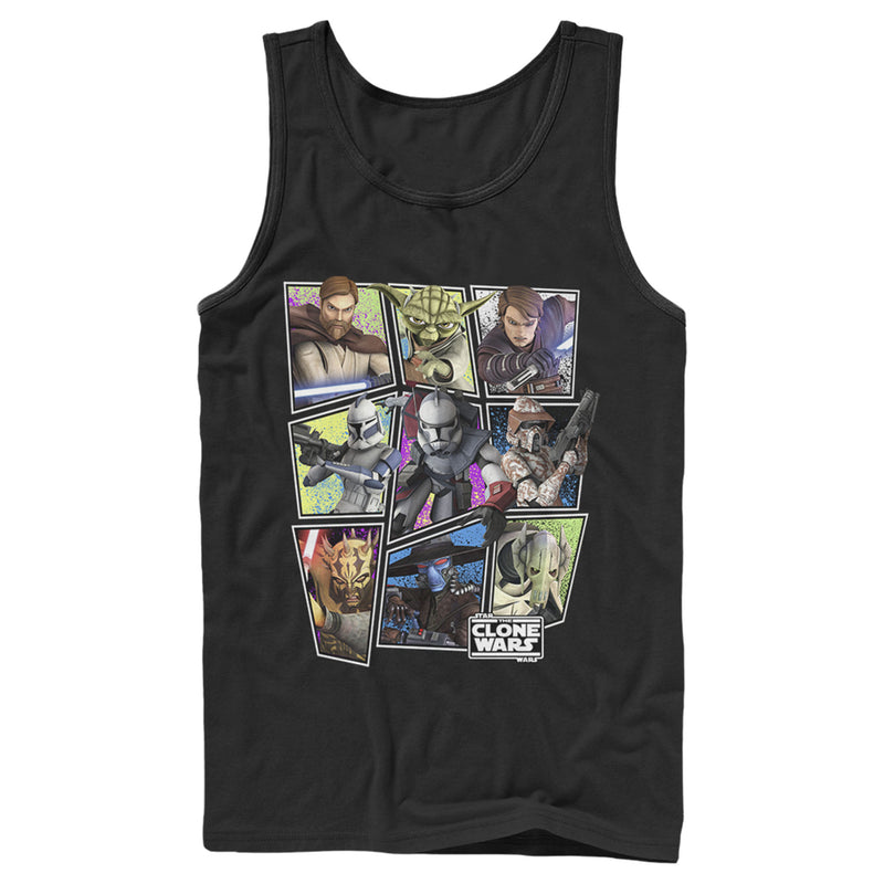 Men's Star Wars: The Clone Wars Square Group Photos Tank Top