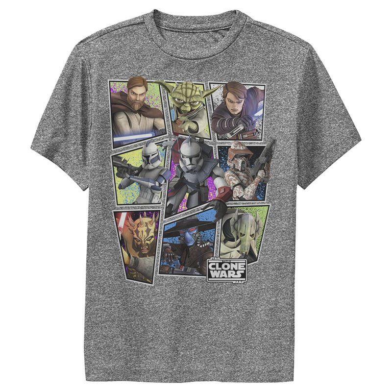 Boy's Star Wars: The Clone Wars Square Group Photos Performance Tee