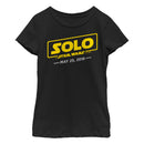 Girl's Solo: A Star Wars Story Logo Scrawl T-Shirt
