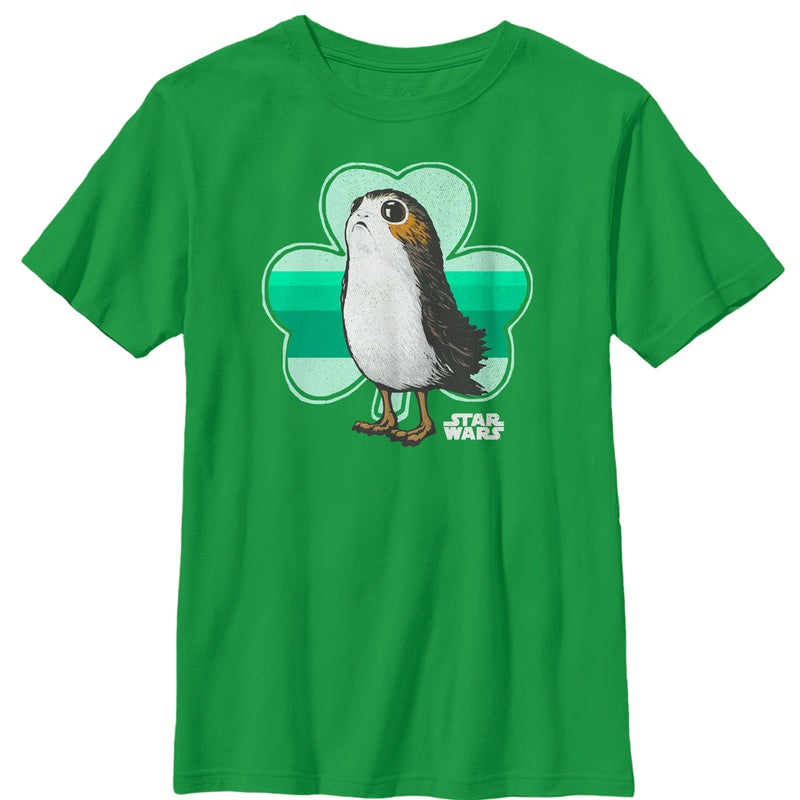 Boy's Star Wars The Last Jedi St. Patrick's Day Porg Shamrock T-Shirt