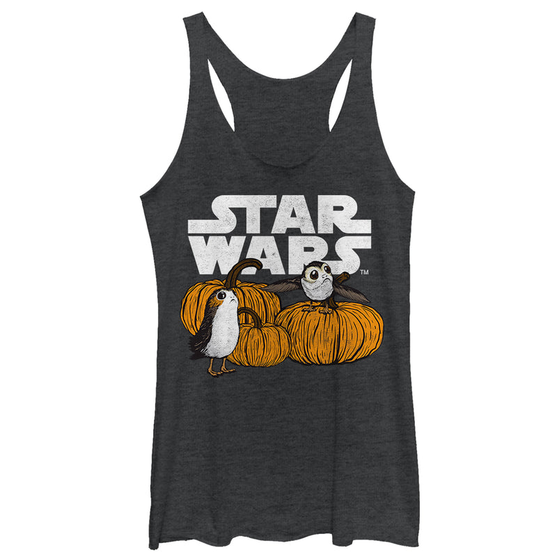 Women's Star Wars The Last Jedi Happy Halloween Porg Logo Racerback Tank Top