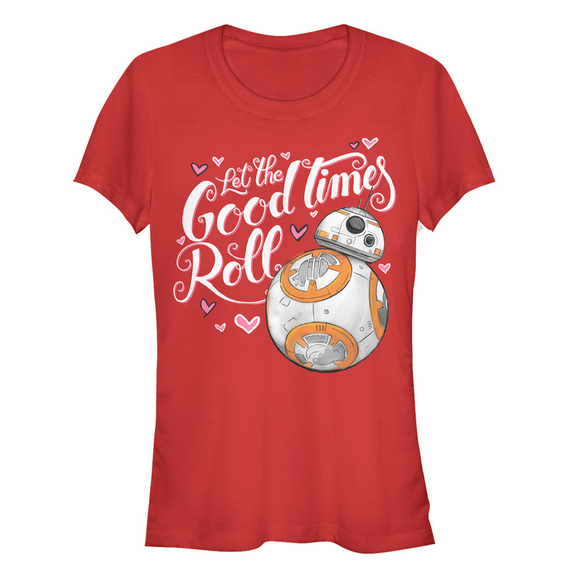 Junior's Star Wars The Force Awakens Valentine BB-8 Good Times Roll T-Shirt