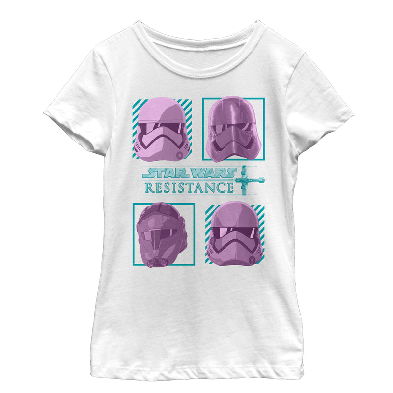 Girl's Star Wars Resistance First Order Helmets T-Shirt