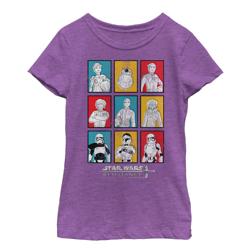 Girl's Star Wars Resistance Character Bingo T-Shirt