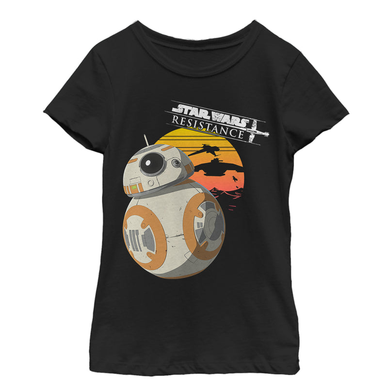 Girl's Star Wars Resistance BB-8 Sunset T-Shirt