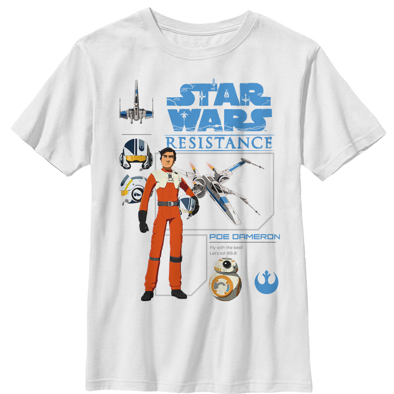 Boy's Star Wars Resistance Poe Profile T-Shirt