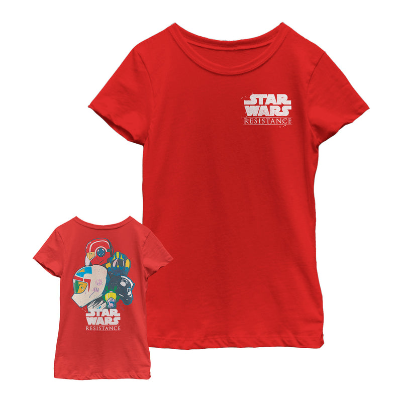 Girl's Star Wars Resistance Pilot Helmet Collage T-Shirt