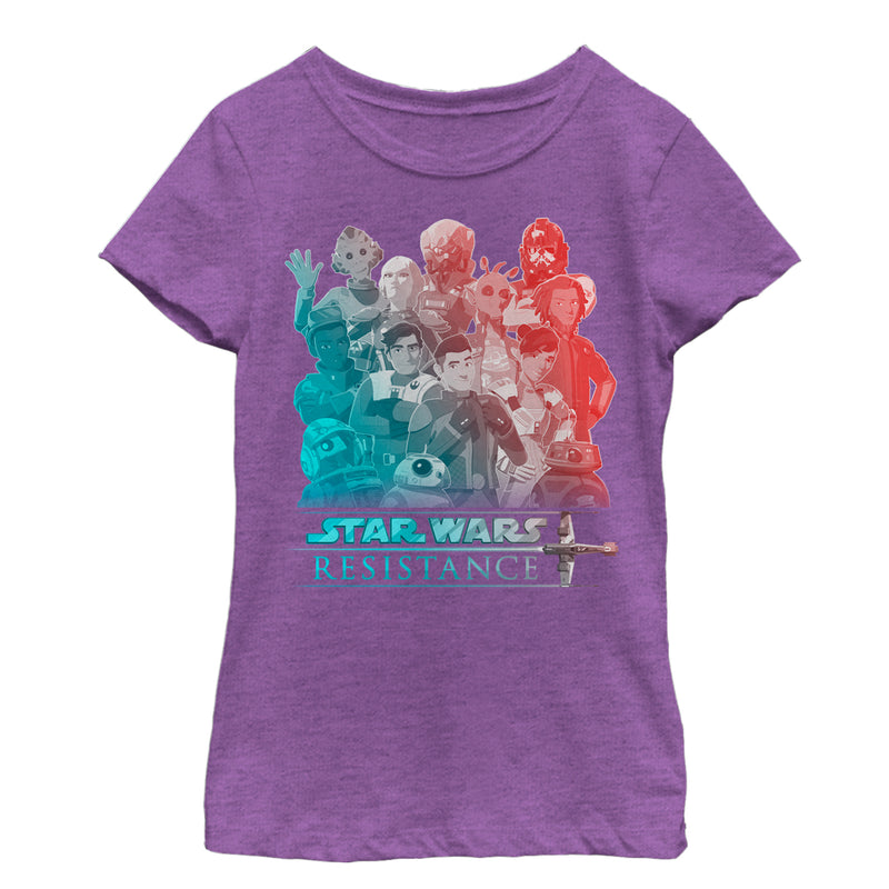 Girl's Star Wars Resistance Character Collage T-Shirt