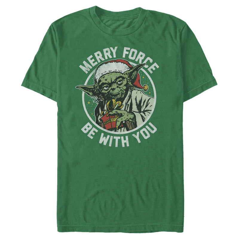 Men's Star Wars Christmas Yoda May the Force T-Shirt