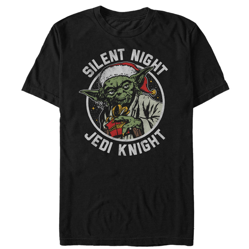 Men's Star Wars Christmas Yoda Silent Night Jedi Knight T-Shirt