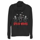 Junior's Star Wars Halloween Vader Skeletons Cowl Neck Sweatshirt