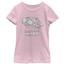 Girl's Star Wars Cute Millennium Falcon T-Shirt