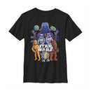 Boy's Star Wars Character Collage Sidewalk Art T-Shirt