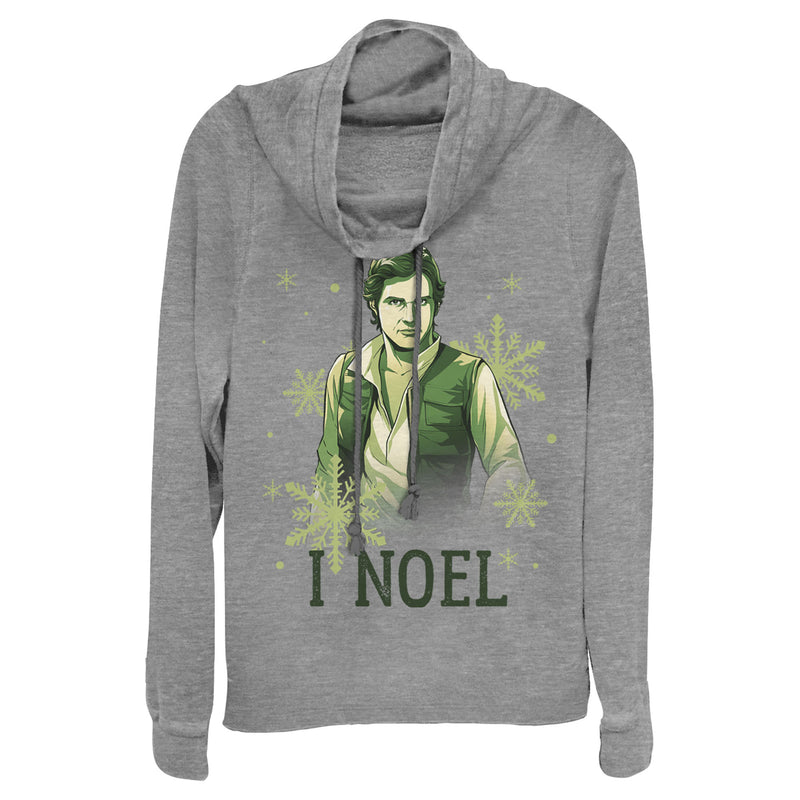 Junior's Star Wars Christmas Solo I Noel Cowl Neck Sweatshirt
