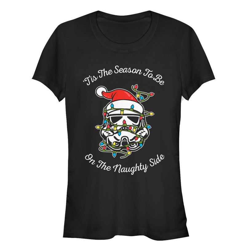 Junior's Star Wars Christmas Stormtrooper Naughty Side T-Shirt