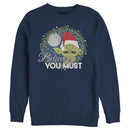 Men's Star Wars Christmas Cute Yoda Wreath Sweatshirt