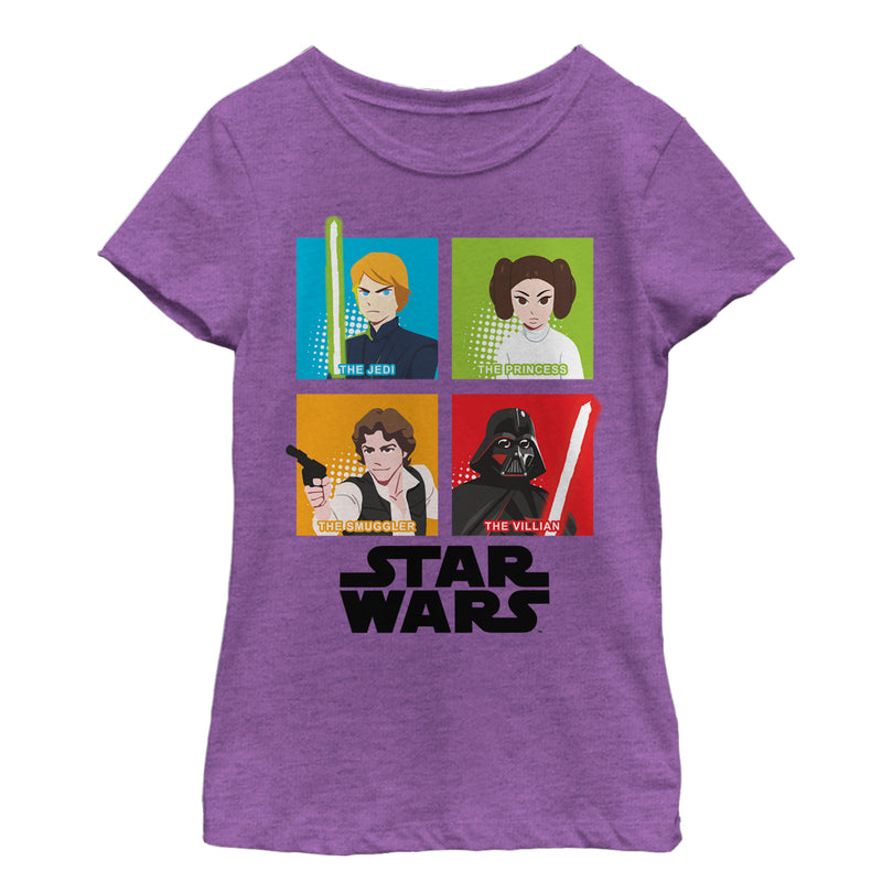 Girl's Star Wars Galaxy of Adventures Character Four Square T-Shirt