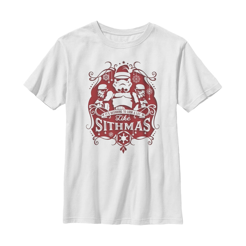 Boy's Star Wars Christmas Looking Like Sithmas T-Shirt