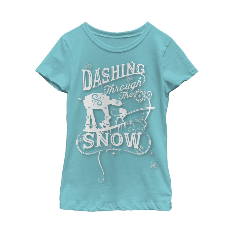 Girl's Star Wars Christmas AT-AT Dashing Snow T-Shirt
