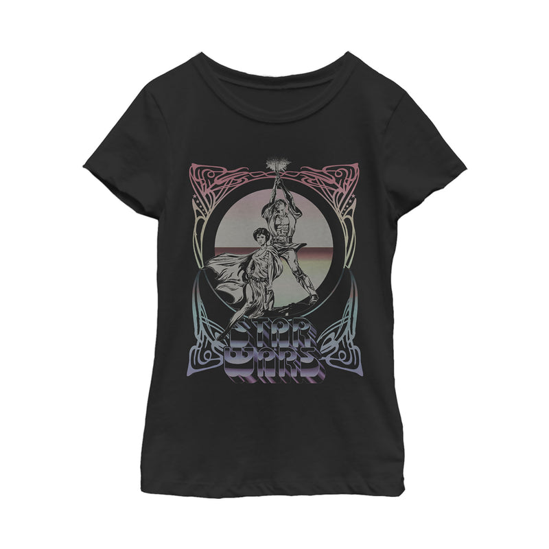 Girl's Star Wars Celtic Frame Luke & Leia T-Shirt