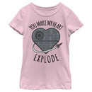 Girl's Star Wars Valentine Death Star Heart T-Shirt