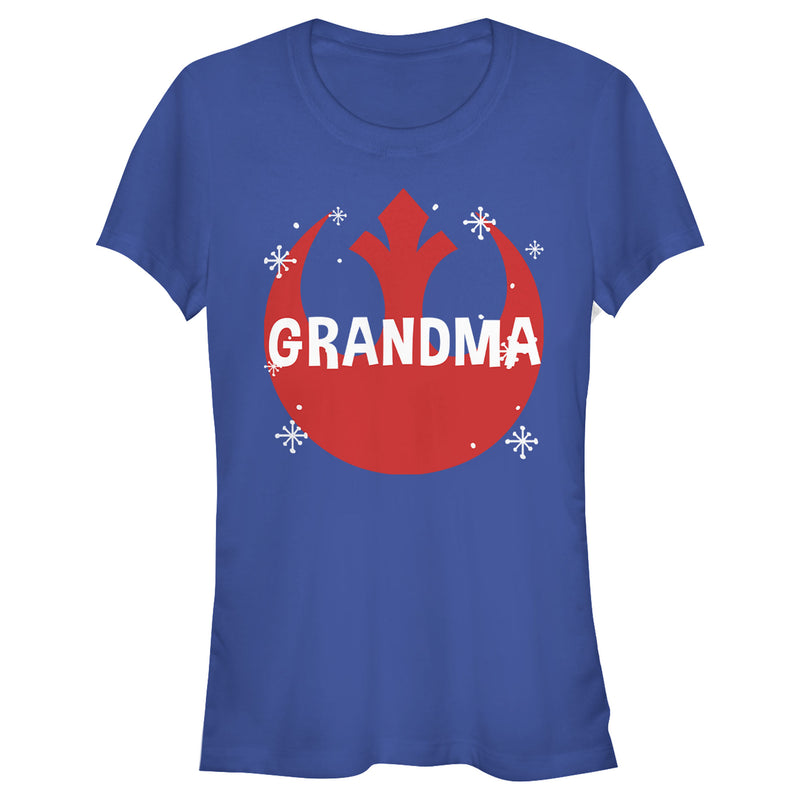 Junior's Star Wars Grandma Snowflake Rebel Logo T-Shirt