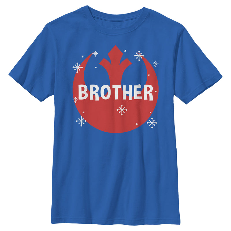 Boy's Star Wars Brother Snowflake Rebel Logo T-Shirt