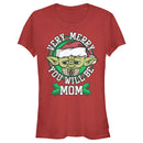 Junior's Star Wars Yoda Very Merry Mom T-Shirt