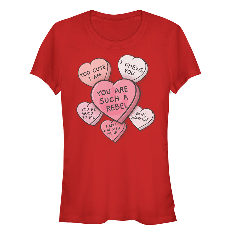 Junior's Star Wars Valentine Galactic Candy Hearts T-Shirt