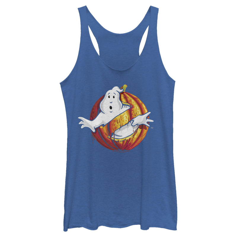 Women's Ghostbusters Halloween Pumpkin Logo Racerback Tank Top